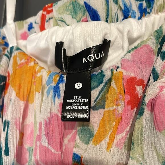 AQUA MEDIUM MINI DRESS STRAPLESS FLORAL PRINT - Picture 7 of 9